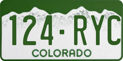CO license plate 124RYC