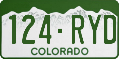 CO license plate 124RYD