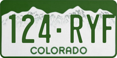 CO license plate 124RYF