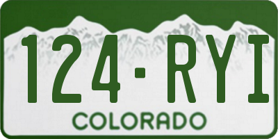 CO license plate 124RYI