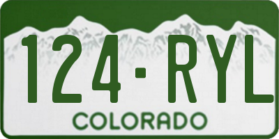 CO license plate 124RYL