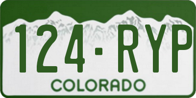 CO license plate 124RYP