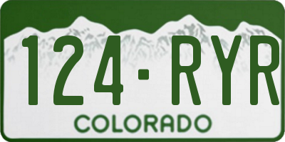 CO license plate 124RYR