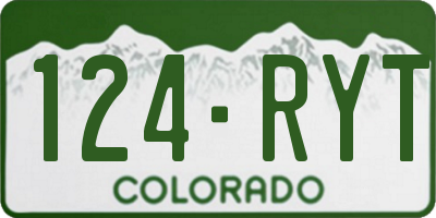 CO license plate 124RYT