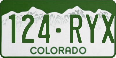 CO license plate 124RYX