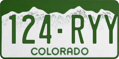 CO license plate 124RYY
