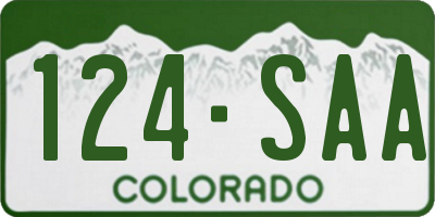 CO license plate 124SAA