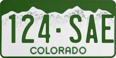 CO license plate 124SAE