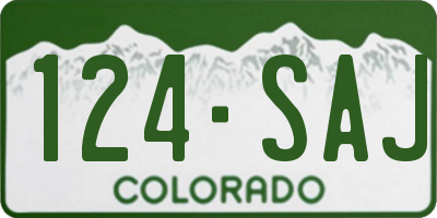 CO license plate 124SAJ