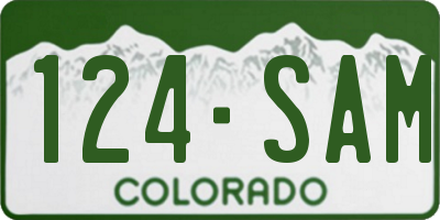 CO license plate 124SAM
