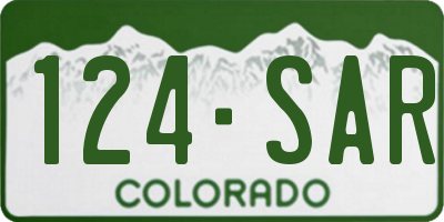 CO license plate 124SAR