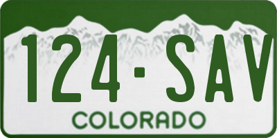 CO license plate 124SAV