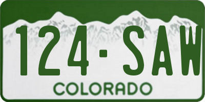 CO license plate 124SAW