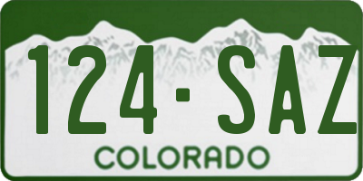 CO license plate 124SAZ