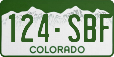 CO license plate 124SBF