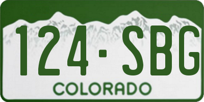CO license plate 124SBG