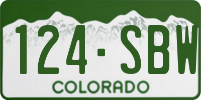 CO license plate 124SBW