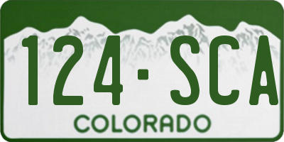 CO license plate 124SCA