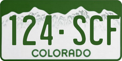 CO license plate 124SCF