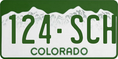 CO license plate 124SCH