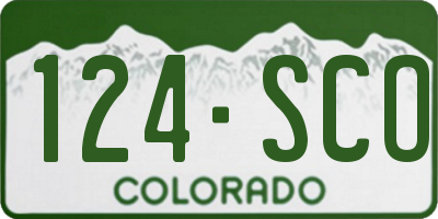CO license plate 124SCO