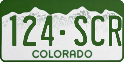CO license plate 124SCR