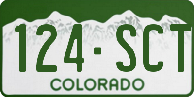 CO license plate 124SCT