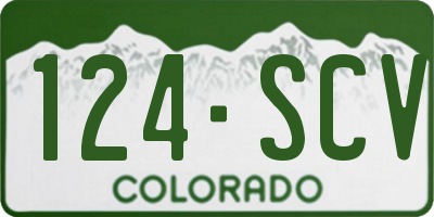 CO license plate 124SCV