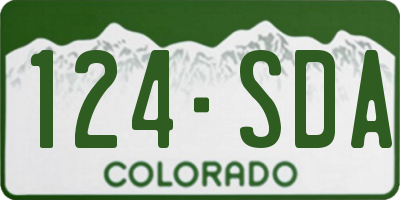 CO license plate 124SDA