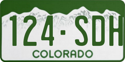CO license plate 124SDH