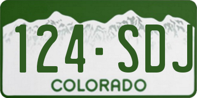 CO license plate 124SDJ