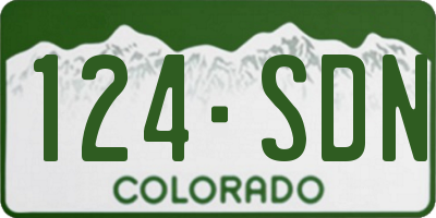 CO license plate 124SDN