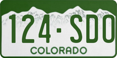 CO license plate 124SDO