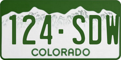 CO license plate 124SDW