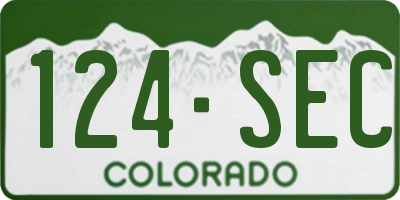 CO license plate 124SEC