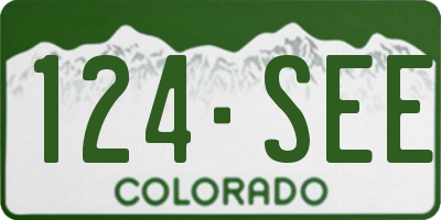 CO license plate 124SEE