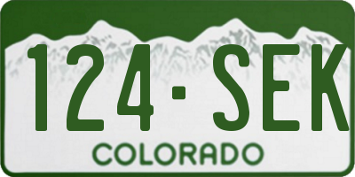 CO license plate 124SEK