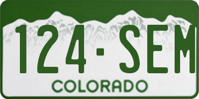 CO license plate 124SEM