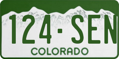 CO license plate 124SEN
