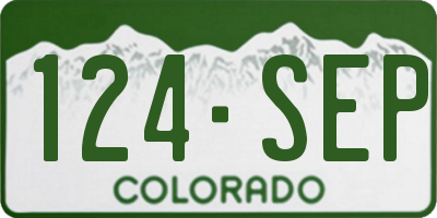 CO license plate 124SEP