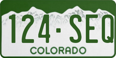 CO license plate 124SEQ