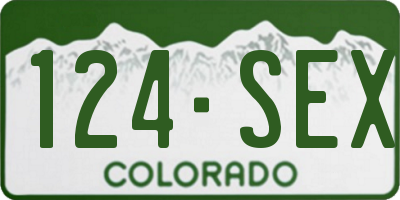 CO license plate 124SEX