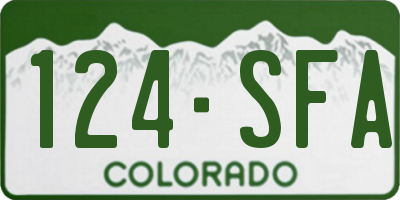 CO license plate 124SFA