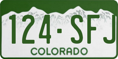 CO license plate 124SFJ