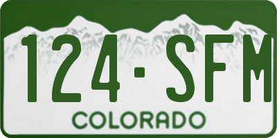 CO license plate 124SFM
