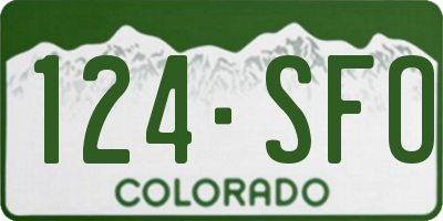 CO license plate 124SFO
