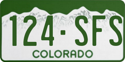 CO license plate 124SFS