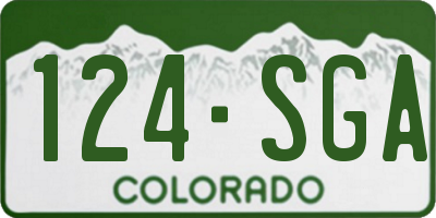 CO license plate 124SGA