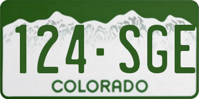 CO license plate 124SGE