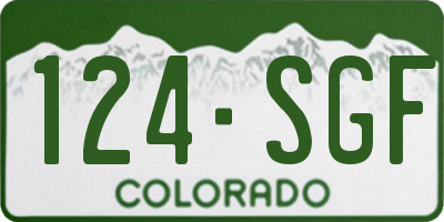 CO license plate 124SGF